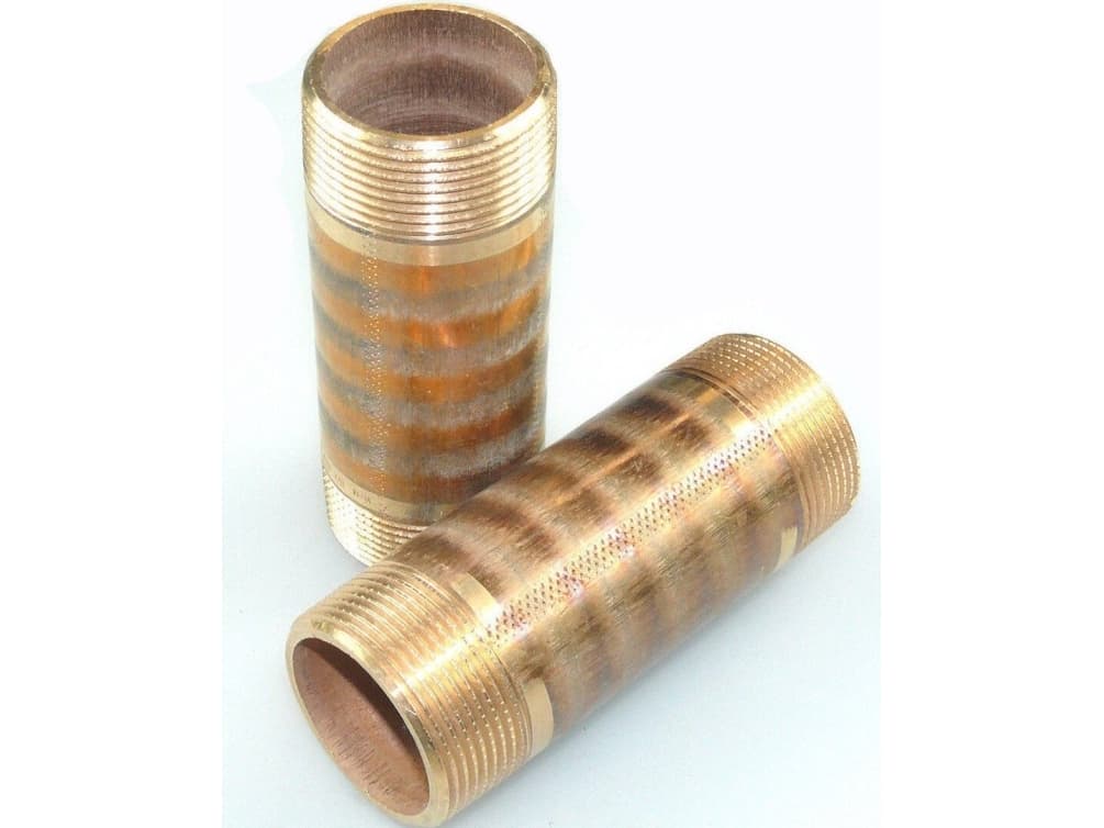 Viega nippelinjat 2 x 100 mm rødgods