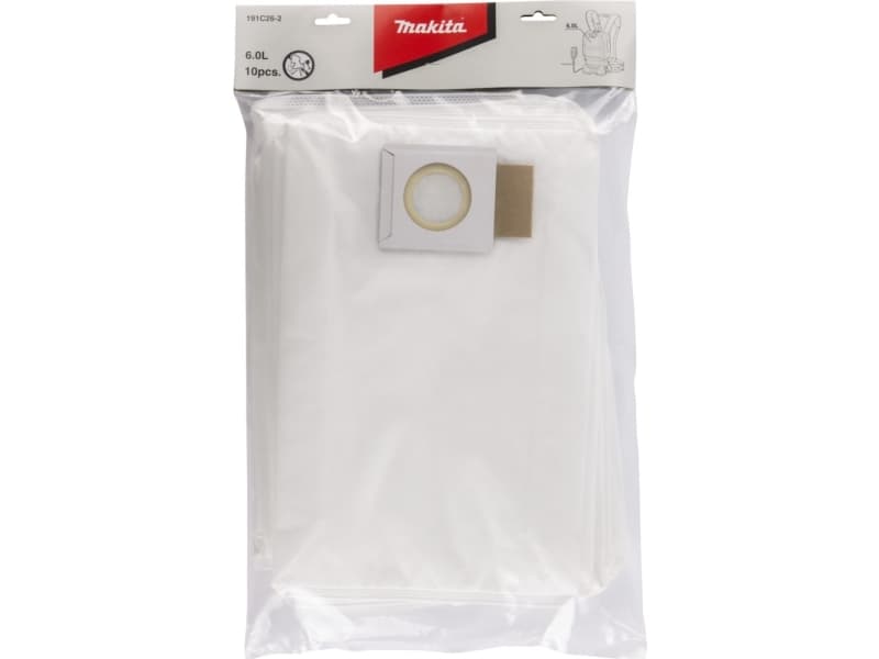 Pölynimurin pussit, Makita, DVC660Z, valkoinen, mikrokuitu, 6 l - (10 kpl)