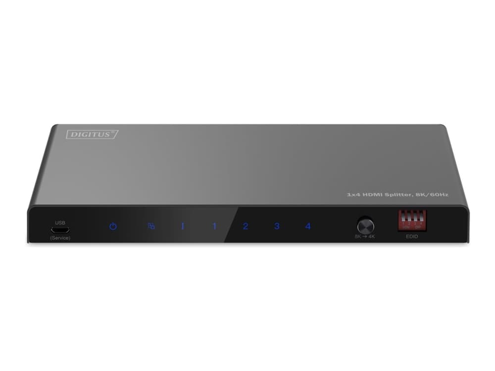 Digitus DS-55340, HDMI, 4x HDMI, 7680 x 4320 pikseliä, Lajittelu, Metalli, 8K Ultra HD