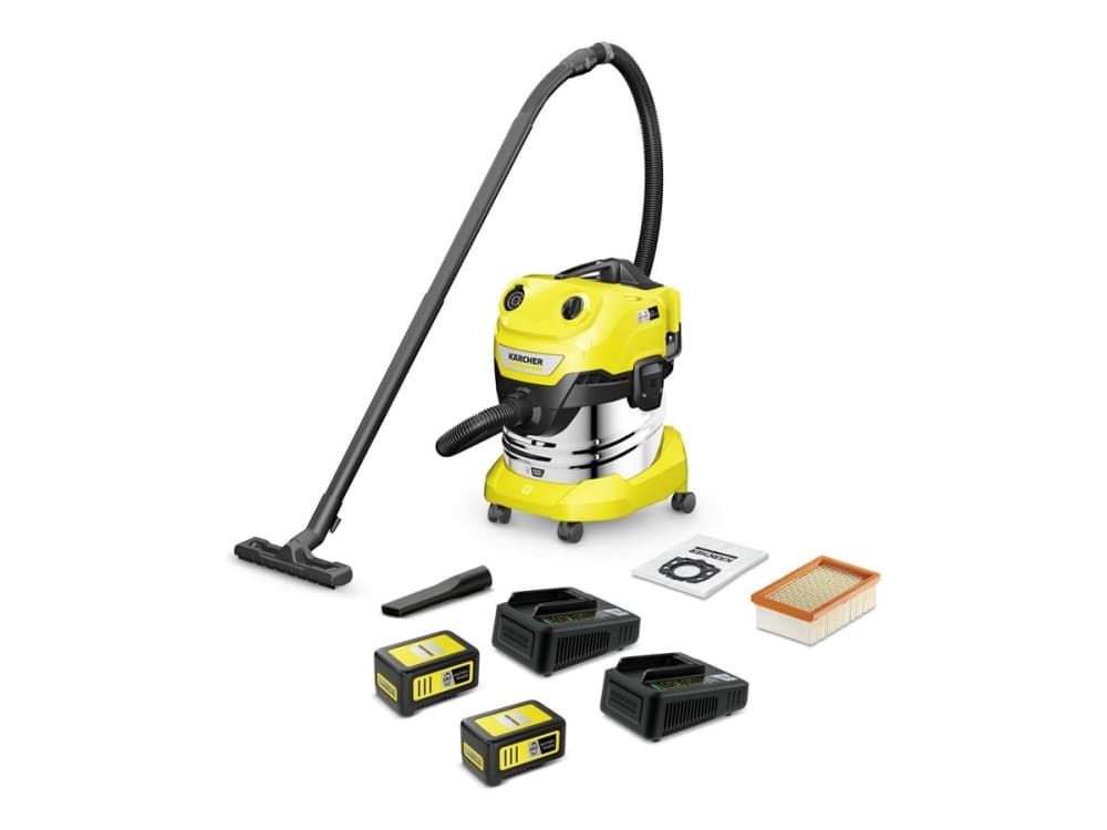 Kärcher Home & Garden WD 4-18 S Dual Battery Set V-20/22 1.628-626.0 Johdoton märkä-/kuivaimuri 380 W 20 l, sis. 2 akkua, sis. laturin, johdoton