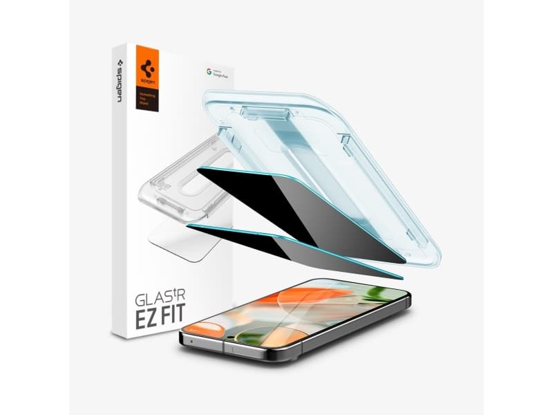 Spigen GLAS.tR EZ Fit, Google, Pixel 9/Pixel 9 Pro, musta, 2 kpl