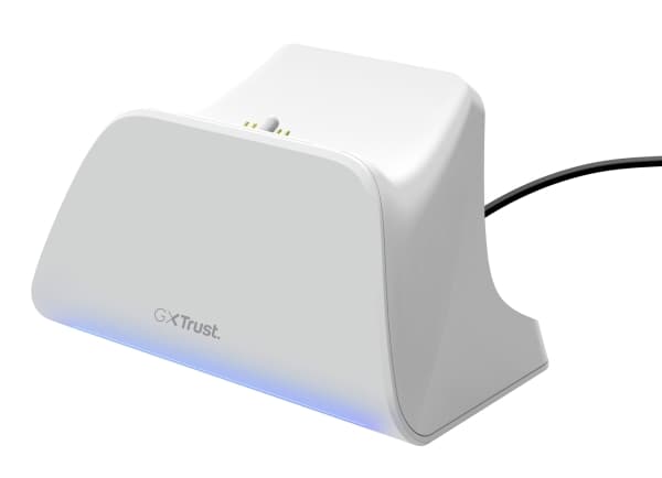 Trust GXT 255W, PlayStation 5, Latausjalusta, Valkoinen, ABS, 1 m, A-tyypin USB:stä C-tyypin USB:hen