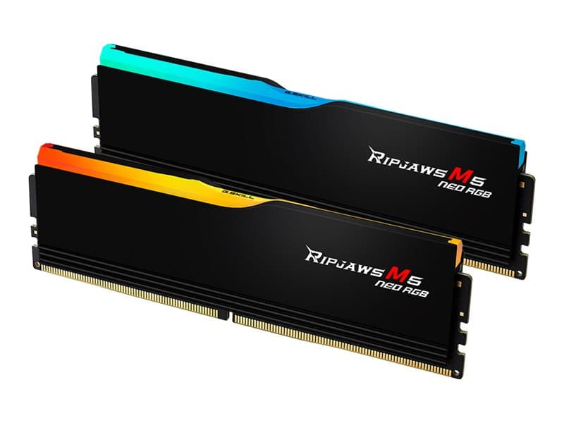 G.Skill Ripjaws M5 Neo RGB-muisti, DDR5, 64 GB, 6000 MHz, CL36 (F5-6000J363636F32GX2-RM5NRK)