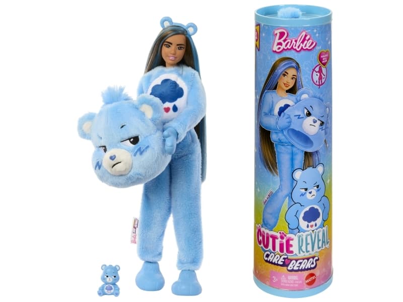 Mattel Barbie Cutie Reveal Care Bears överraskningsset Grumpy Bear (JCN96)