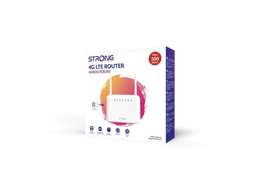 Strong 4G LTE Router 350, Matkapuhelinverkon reititin, Valkoinen, Muovi, Koti, Nopea Ethernet, 10,100 Mbit/s