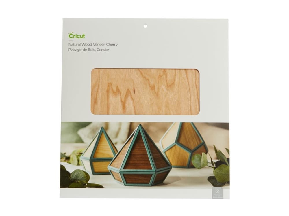 Cricut Natural Wood Veneer - askartelumateriaali - 305 x 305 mm - 2 arkkia - kirsikanpunainen - puu