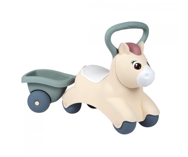SMOBY Little First Pony ratsastettava poni perävaunun kanssa