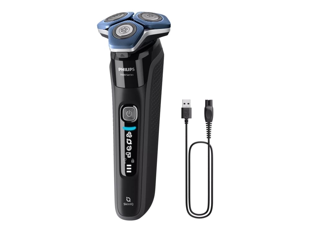 Philips SHAVER Series 7000 S7886/35 Sähköparranajokone märkä- ja kuiva-ajoon, Parranajokone kääntyvällä päällä, SkinIQ, Musta, Akku, Litiumioni (Li-Ion), Sisäänrakennettu akku
