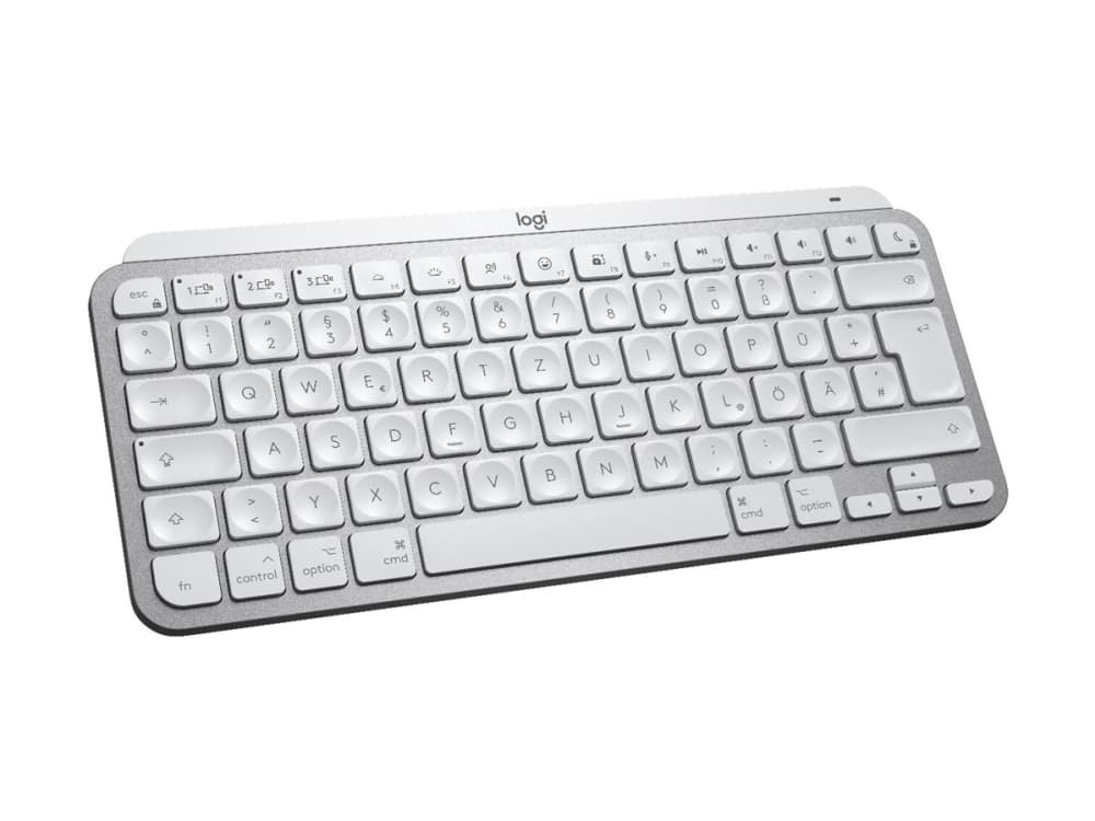 Logitech Master MX Keys Mini For Mac, Langaton, Bluetooth, Näppäimen saksikytkin, QWERTY, LED, musta, Harmaa