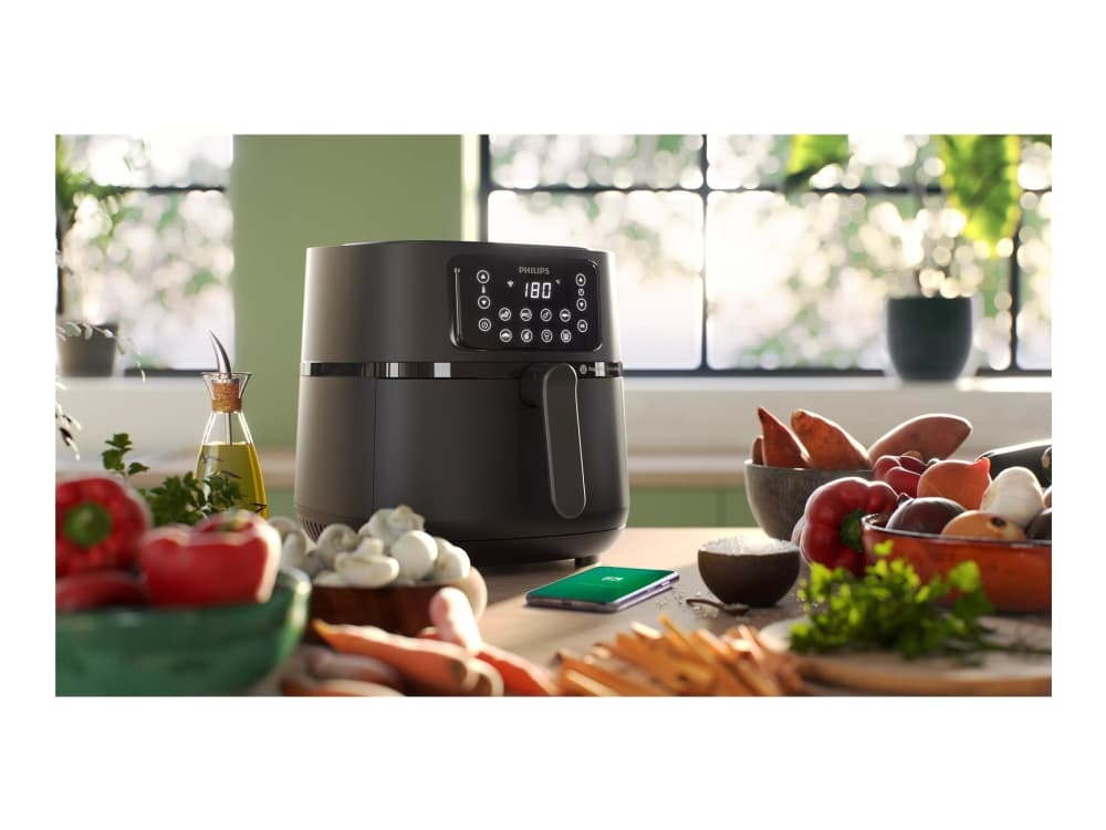 Philips Series 5000 Connected HD9285 XXL - Kuumailmagrilli - 7,2 litraa - 2 kW - tumma hopea/musta
