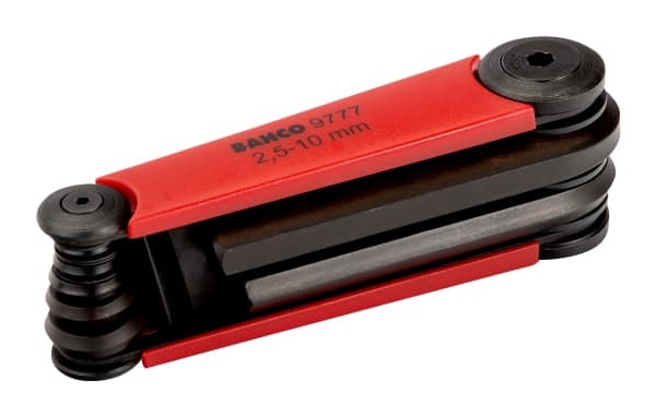 BAHCO Unbrako® avainsarja, musta, metrinenBE-9777-sarja, 7 kpl2,5-3-4-5-5-6-8-10mm asennettuna veitsenpidikkeeseen