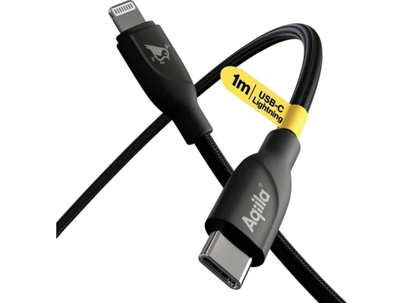 Aqiila USB-C kabel USB 2.0 Apple Lightning-stik 1 m Sort AQCBPBICB1BD850