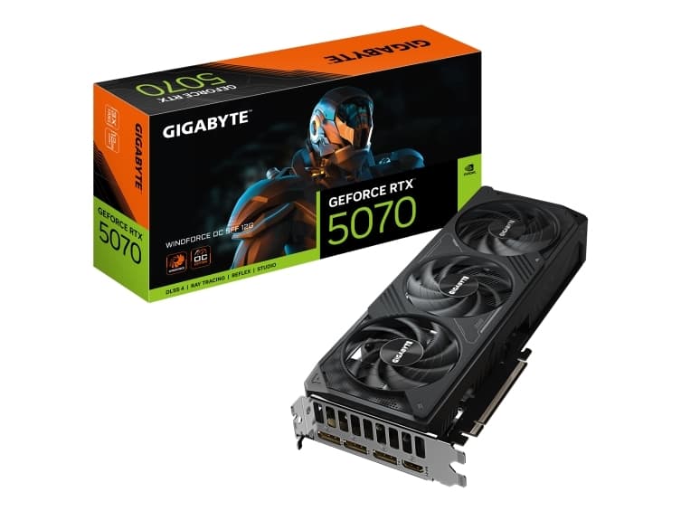 GIGABYTE GeForce RTX 5070 WINDFORCE OC SFF 12G, GeForce RTX 5070, 12 GB, GDDR7, 192 bittiä, 7680 x 4320 pikseliä, PCI Express x16 5.0