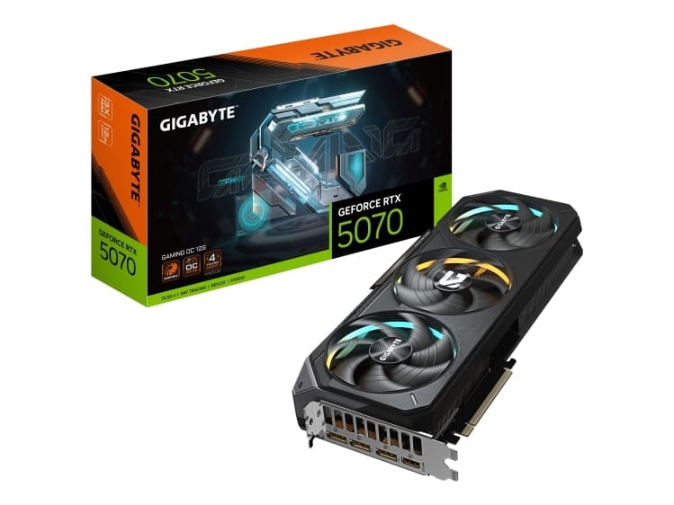 GIGABYTE GeForce RTX 5070 GAMING OC 12G, GeForce RTX 5070, 12 GB, GDDR7, 192 bittiä, 7680 x 4320 pikseliä, PCI Express x16 5.0