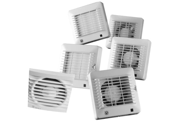 THERMEX puhallin EDM 100 C Scandic, 12V AC malli automaattisella sulkemisella. Ilmavirta 95 m³/h, mitat 155x155/ø98 mm.