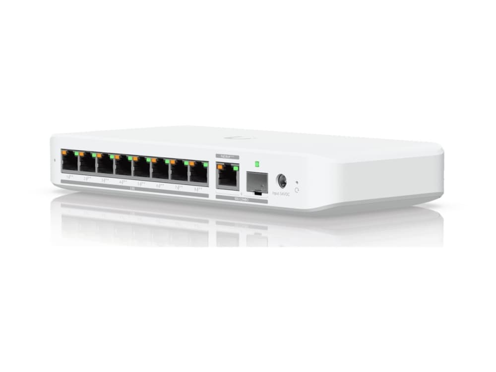 Ubiquiti UniFi Flex 2.5G PoE - Switch - Administreret - 8 x 2.5GBase-T + 1 x 10Gb Ethernet + 1 x 10Gb Ethernet SFP+ - desktop, væg-monterbar, DIN monterbar på skinne - PoE++ AC-Adapter Sold Separately