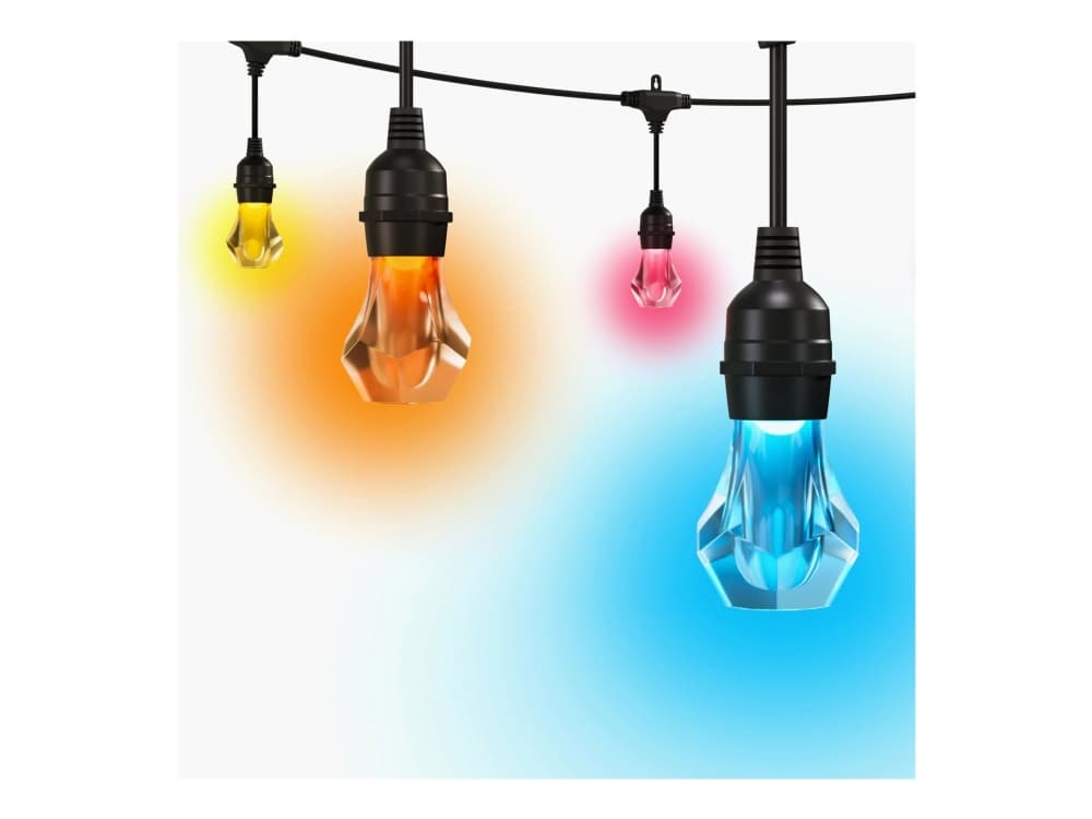 Nanoleaf Essentials Smart Multicolour Outdoor String Light Starter Kit - 15 m moniväriset ulkovalaisimet, 55 Lm/bulb, 27 W 2700 K-6500 K, ohjain w ie (Matter-tekniikka)