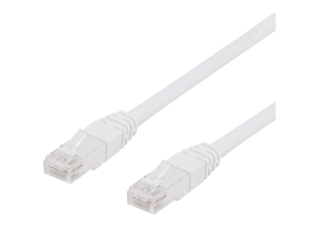 DELTACO - Liitäntäkaapeli - RJ-45 (uros) - RJ-45 (uros) - 30 m - UTP - CAT 6 - muotoiltu, säikeistetty - valkoinen