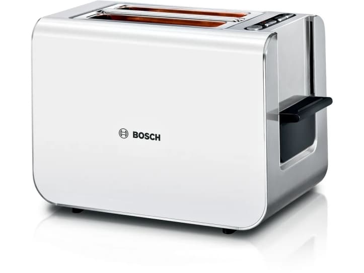 Bosch TAT8611N, 2 viipale(i)ta, Valkoinen, Kvartsilasi, Ruostumaton teräs, Vipu, LED, 860 W