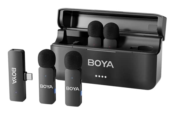 BOYA BY-V4U, Paikoilleen napsautettava mikrofoni, 20 - 20000 Hz, 16 bittiä, 48 kHz, 80 dB, Langaton