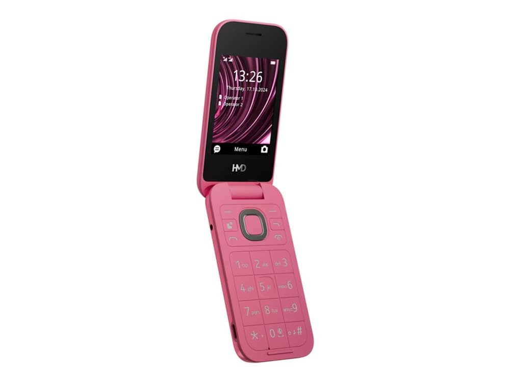 HMD 2660 Flip - 4G-ominaisuuspuhelin - kaksois-SIM - RAM 64 Mt / Sisäinen muisti 128 Mt - microSD-paikka - takakamera 0,3 MP - punainen