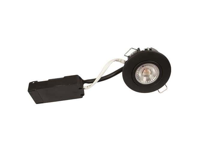 Luna LP 230V himmennettävä välkkymätön 6.2W 2700K Ra95 IP44 mattamusta pyöreä.