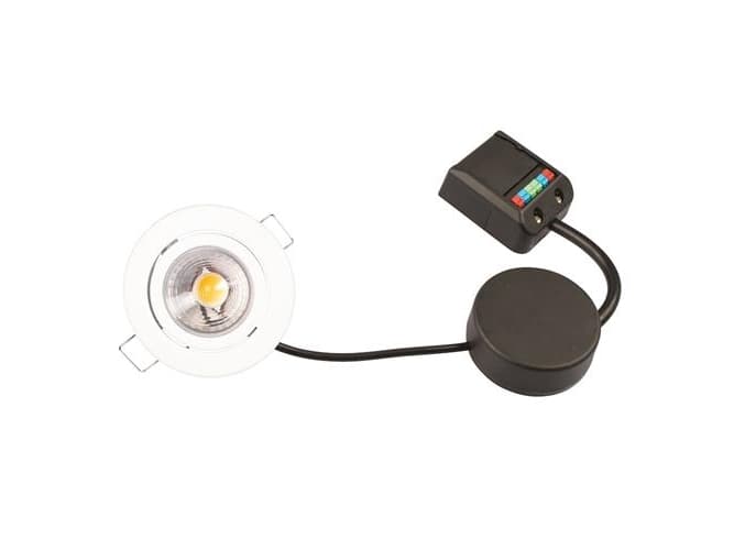 Claudia 230V himmennettävä välkkymätön 4.5W 2700K Ra95 280lm IP44 matta valkoinen pyöreä.