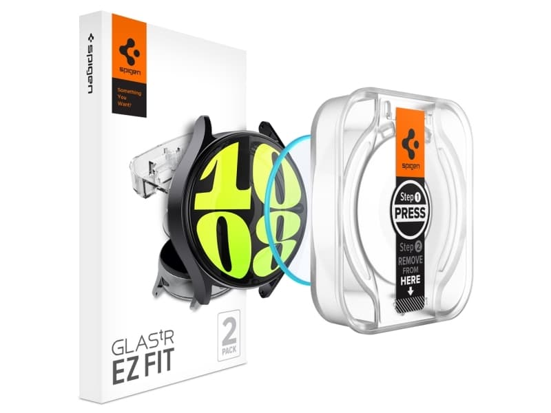Spigen GLAS.tR EZ Fit, Näytönsuoja, Älykello, Läpinäkyvä, Samsung, Galaxy Watch 7 (40mm), Karkaistu lasi