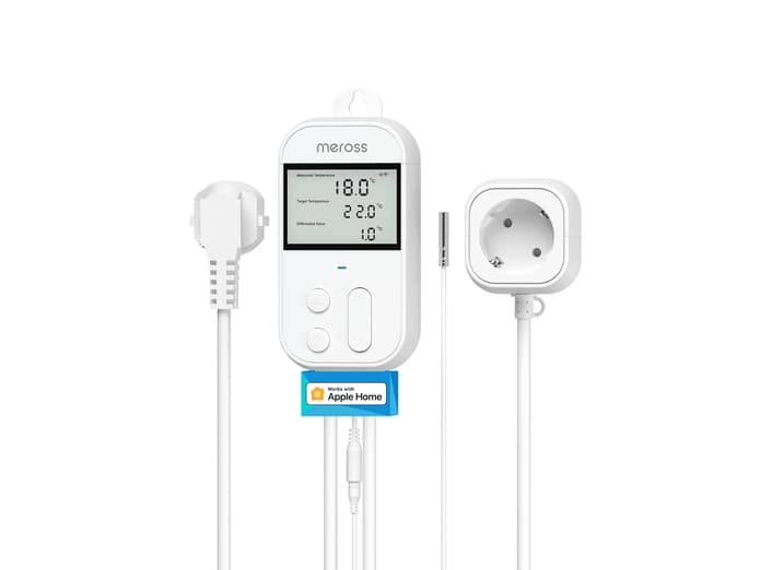 Merossin termostaattinen lämpötilansäädin pistorasia MTS960HK (HomeKit)