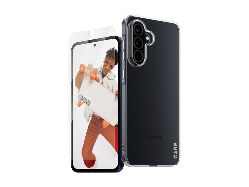 PanzerGlass CARE™ by ® 2-in-1 Bundle Samsung Galaxy A56 5G, Samsung, Samsung - Galaxy A56 5G, Asennus kuivana, Naarmuuntumisenkestävä, Iskunkestävä, Läpinäkyvä, 1 kpl