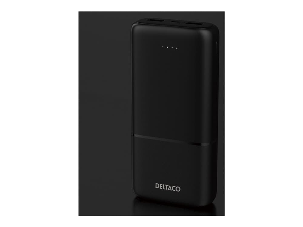 DELTACO ulkoinen akku 20 000 mAh, 2 x USB-A 18 W, 1 x USB-C PD 20 W / PB-C1008