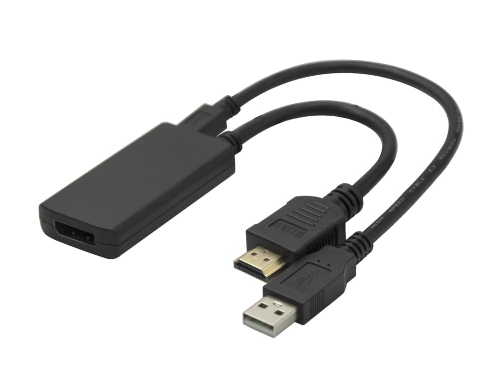 Deltaco HDMI - DisplayPort adapter, 4K/60Hz, 0,2 m, HDMI-tyyppi A (vakio), DisplayPort, Uros, Naaras, Suora