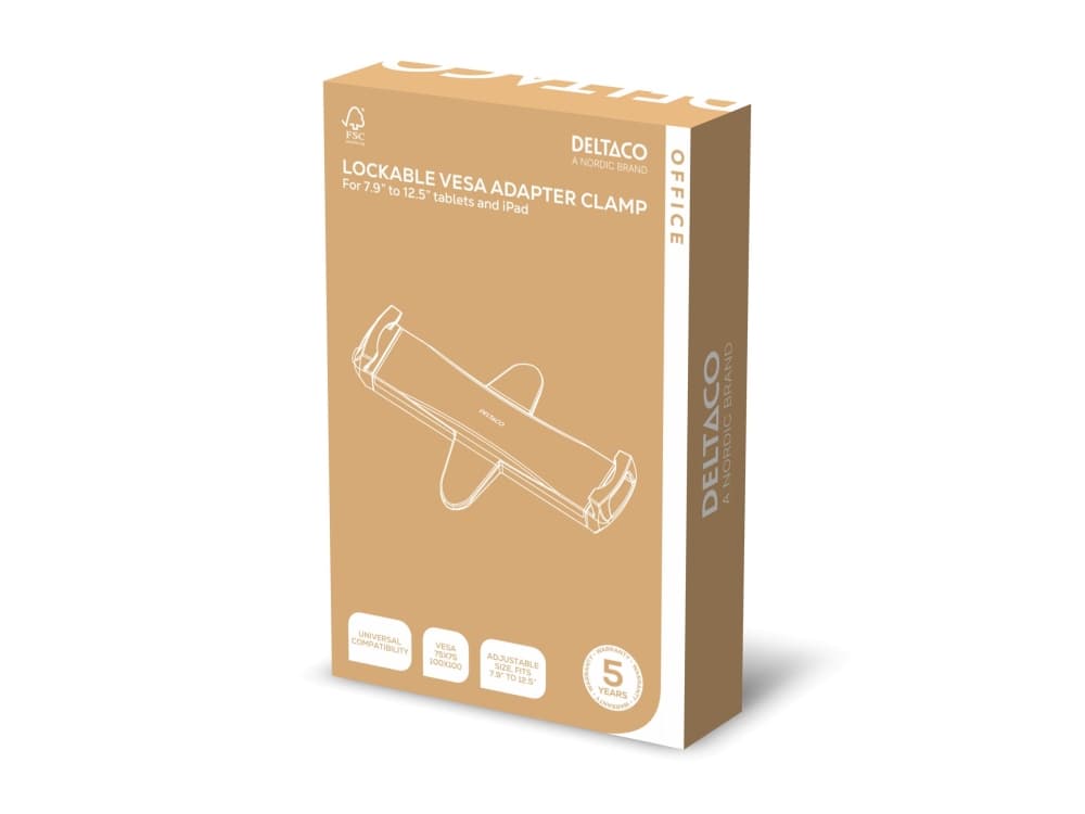 VESA adapteris planšetėms ir iPad& #039 ams DELTACO OFFICE, 7,9-12,5 / ARM-0533