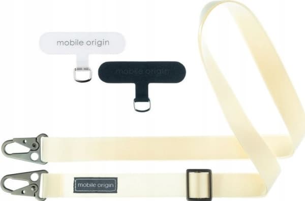 MOBILE ORIGIN lanyardband 25 mm, vit, 84 - 165 cm