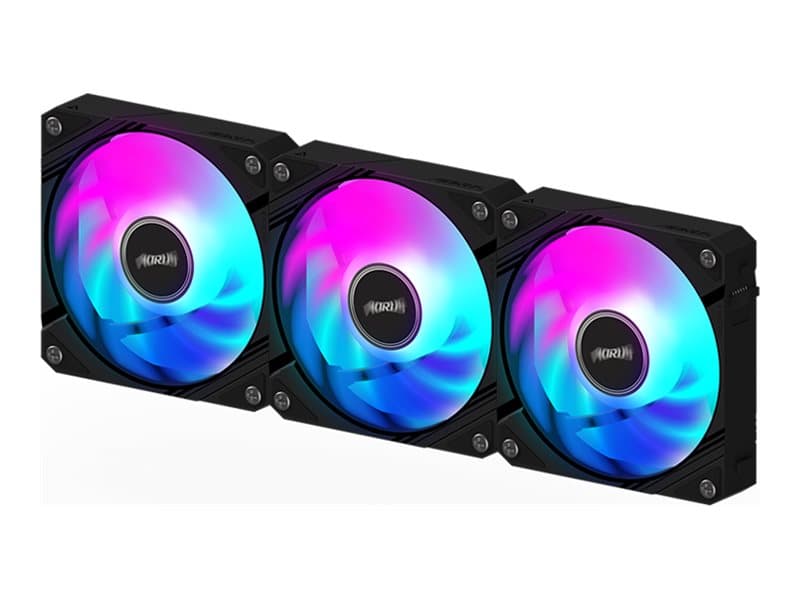 GIGABYTE AORUS EZ CHAIN FAN 120 (3-pack), All-in-one nestejäähdytin, 12 cm, musta