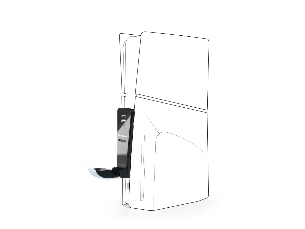 NACON PS5SMULTICHARGE, Latausjärjestelmä, PlayStation 5 Slim, musta, Valkoinen, Langallinen