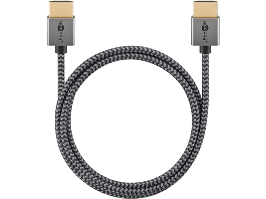 Goobay 75755, 5 m, HDMI Type A (Standard), HDMI Type A (Standard), 3D, 18 Gbit/sek, harmaa