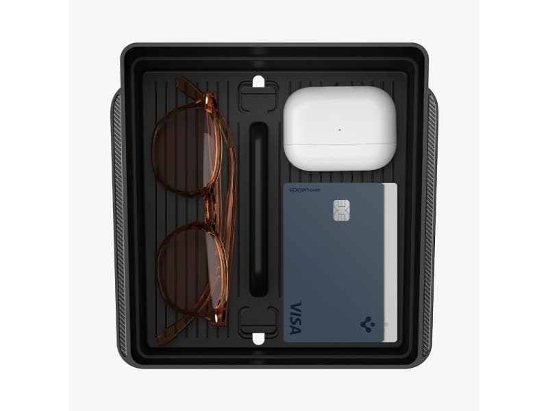 Spigen ACP07409, Käsinojakonsolin lokerikko, Auto, musta, Yksivärinen, Polykarbonaatti (PC), 354,36 g
