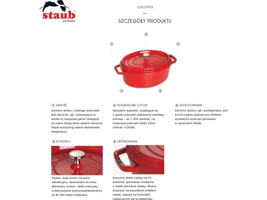 STAUB - Kokotti kannella - 29 x 15 cm - 4,25 L - soikea - musta