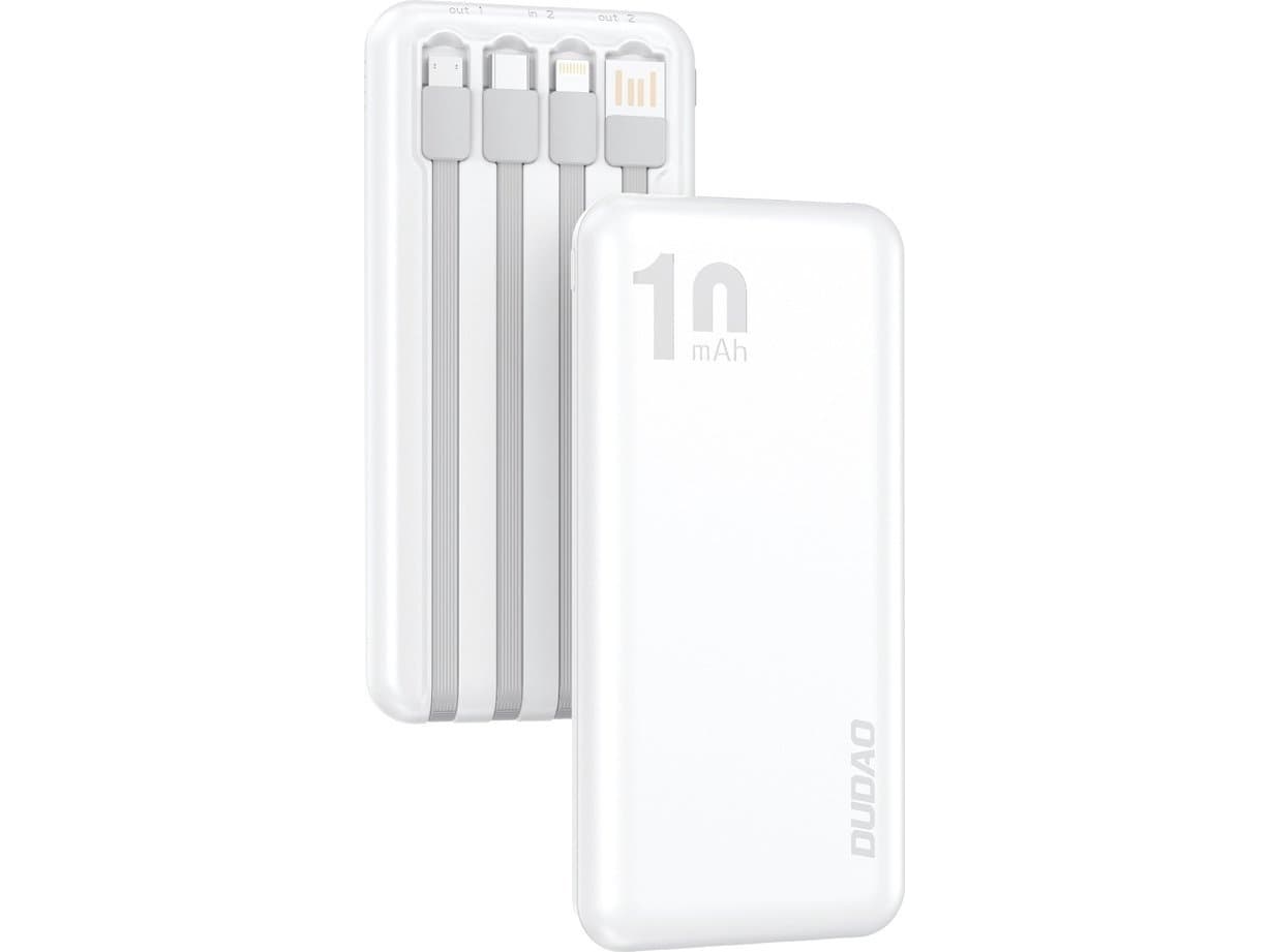 Dudao K6Pro powerbank 10000mAh 10Watt 4xkaapelit valkoinen