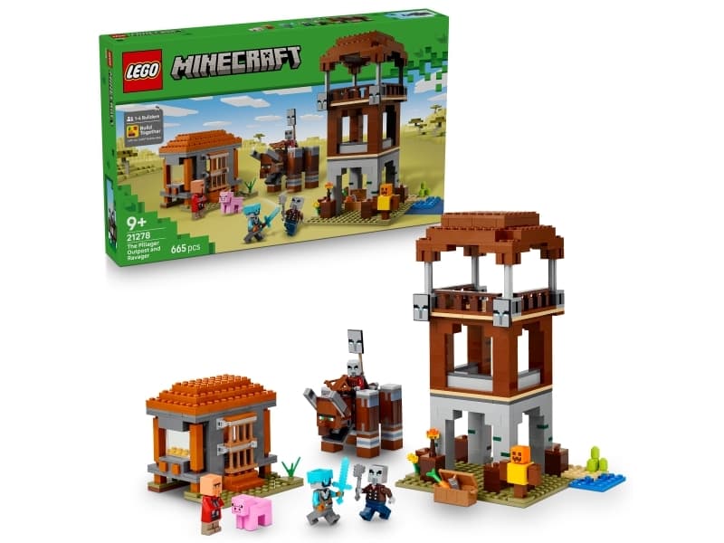 LEGO Minecraft 21278 Ryöstelijöiden etuvartioasema ja Tuhokylvyri