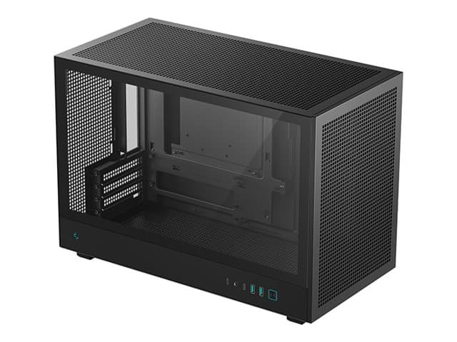 DeepCool CH260, Micro Tower, PC, musta, mikro ATX, Mini-ATX, Mini-ITX, akryylinitriilibutadieenistyreeni, SPCC, karkaistu lasi, 17,4 cm