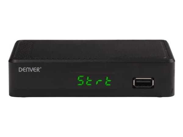 Denver DTB-148, Ethernet (RJ-45), Terrestrisk, Fuld HD, DVB-T2, 720p, 1080p, H.265, MPEG1, MPEG2, MPEG4, HE-AAC