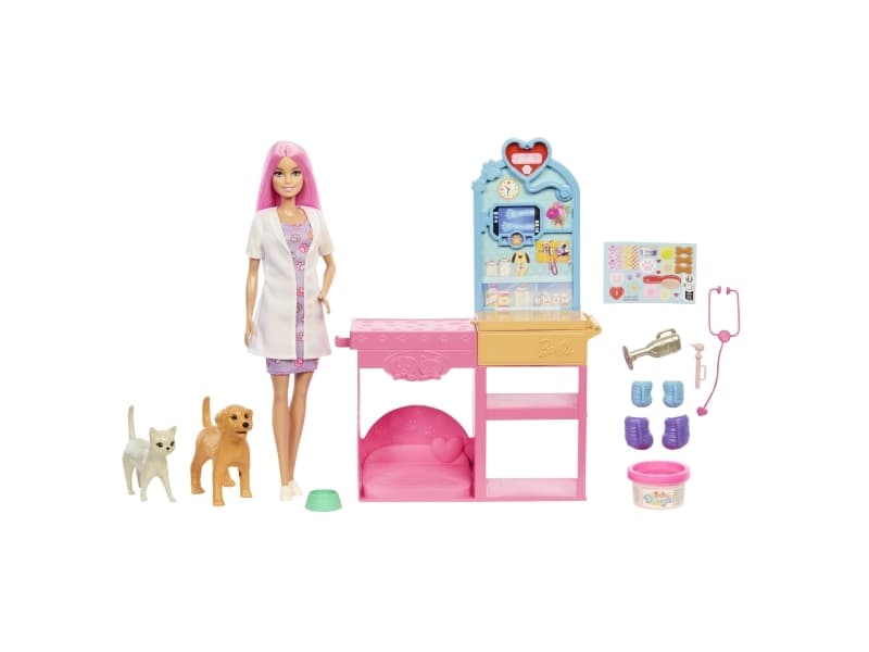 Barbie Fast Cast Veterinarian Clinic -nukke ja tarvikkeita, Muotinukke, Naaras, 4 vuosi/vuosia, Poika/tyttö, 285,7 mm, 400 g