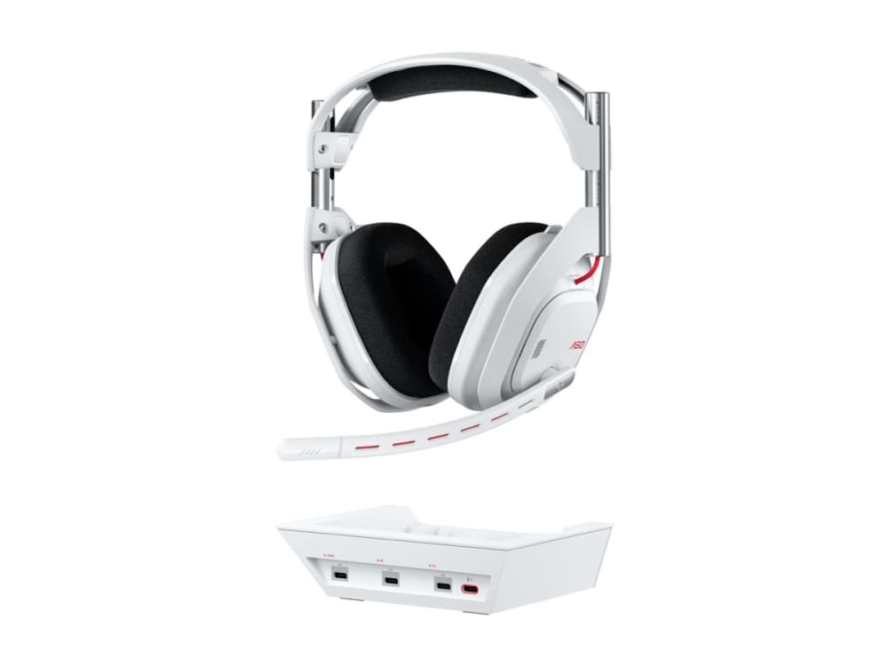 Logitech G Astro A50 - 5. sukupolvi - kuulokkeet - täysikokoiset - Bluetooth / LIGHTSPEED - langattomat - valkoinen