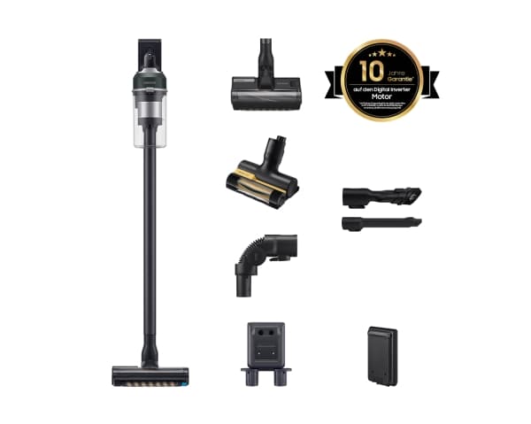 Samsung VS20C85G2TN, 2-in-1-varsi-imuri, Pussiton, Kromi, musta, Suorakulmainen, Kuiva, Monisykloninen