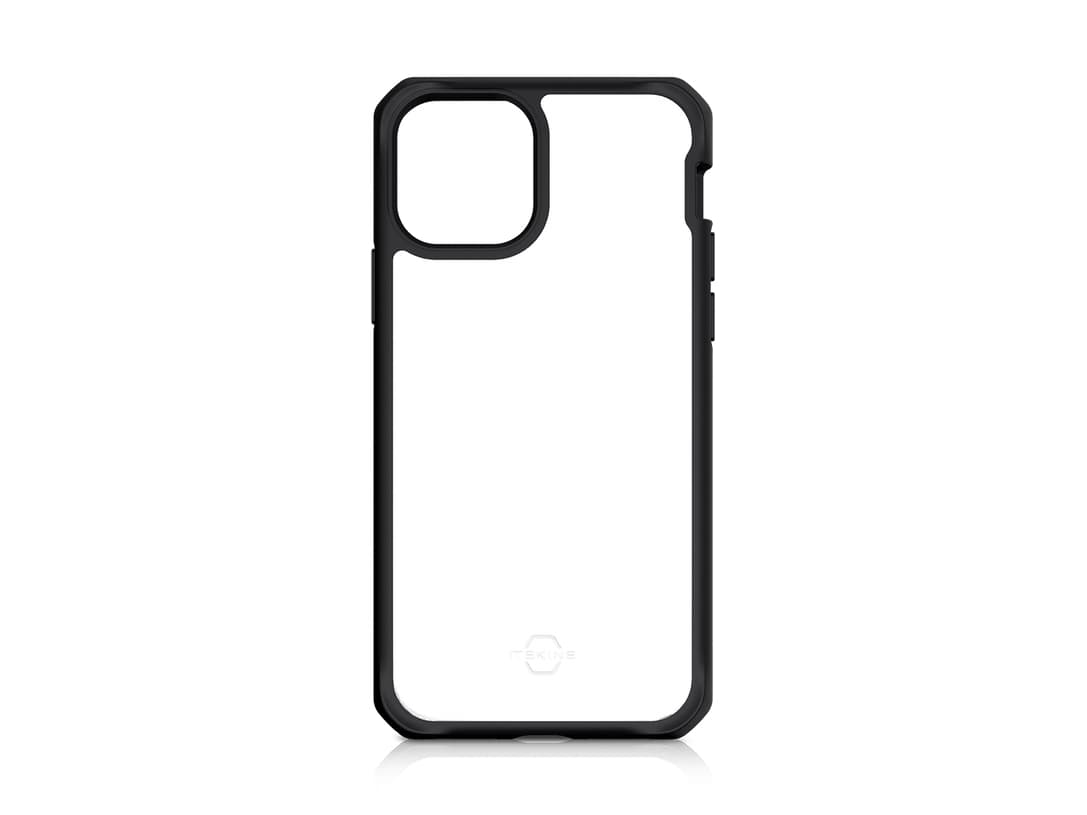 ITSKINS HYBRID SOLID suojakuori iPhone 11 Pro Max / XS Max®. Musta ja läpinäkyvä