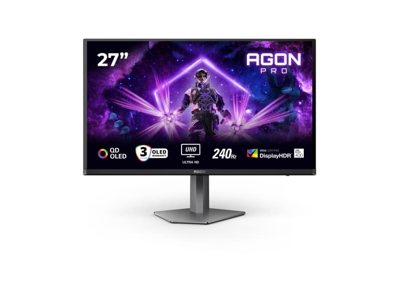 AOC G2 AG276UZD, 67,3 cm (26.5), 3840 x 2160 pikseliä, 4K Ultra HD, OLED, 0,03 ms, Sort