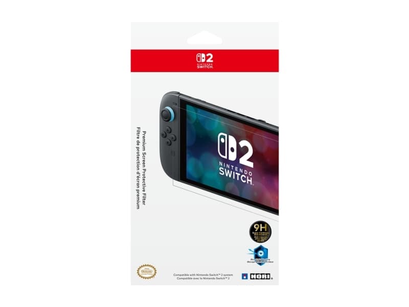 Hori NSX-059E, Näytönsuoja, Nintendo Switch 2, Läpinäkyvä, Sinivalosuojaus, Naarmuuntumisenkestävä, 9H, Nintendo