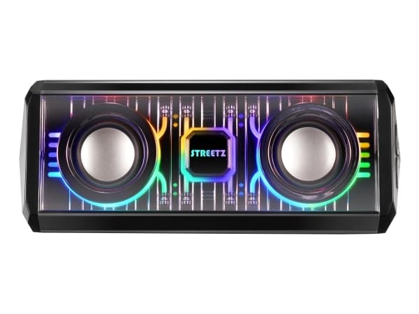 STREETZ läpikuultava Bluetooth-kaiutin TWS:llä ja LED-valotehosteilla, 10W / 6612079 / S320-BLK